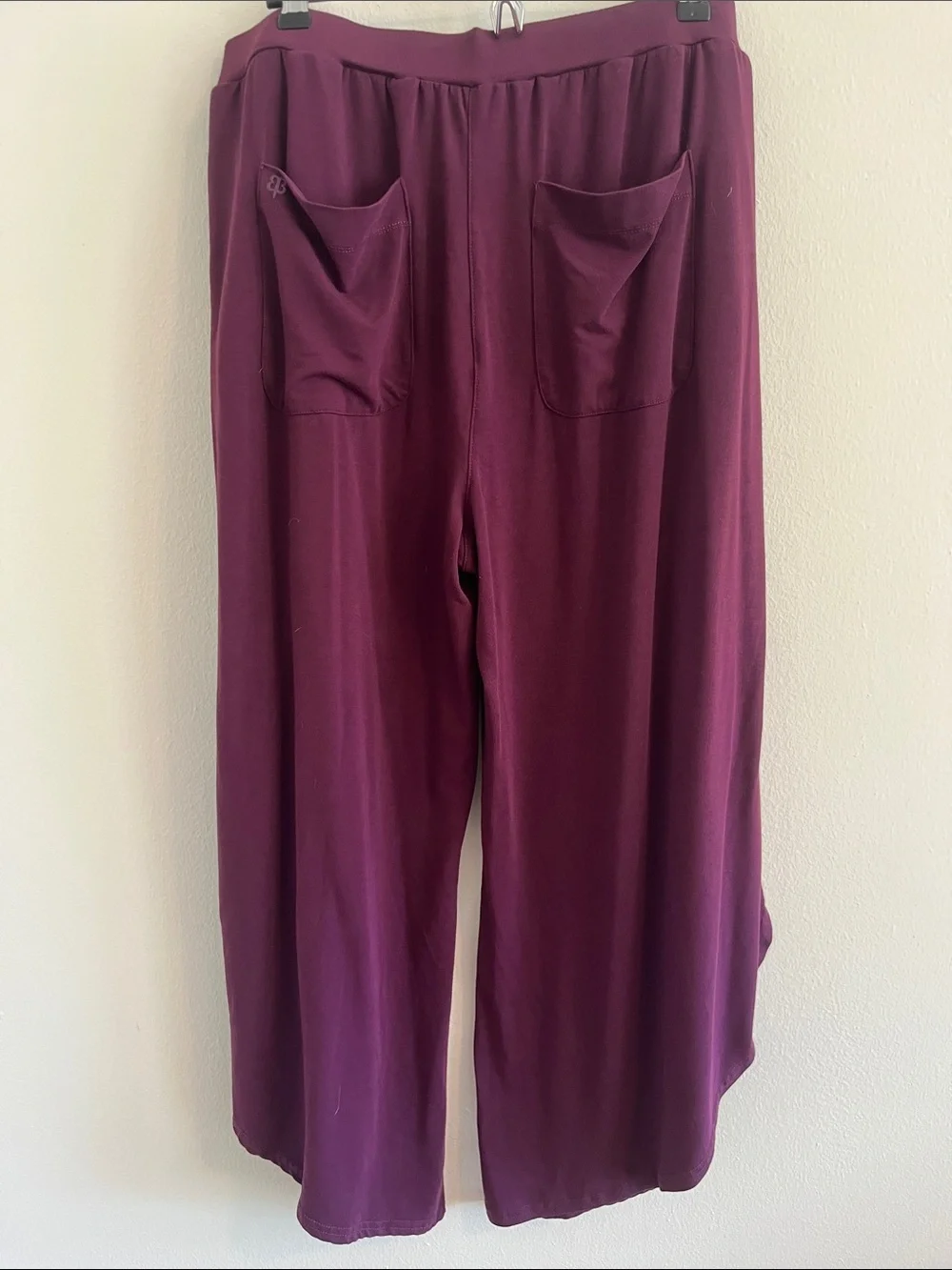 Betabrand Plum Wide-Leg Draped Palazzo Pants
